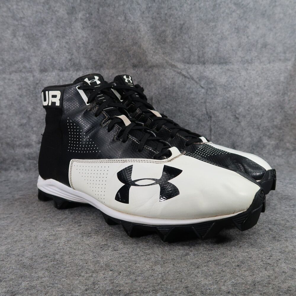 Under Armour Shoes Mens 13 Cleats Football Renegade High Top Sport Black White